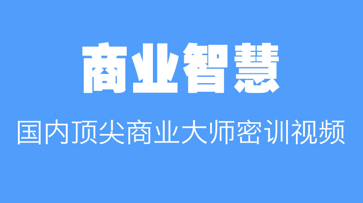 商业智慧：国内顶尖商业大师密训视频！